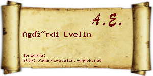 Agárdi Evelin névjegykártya